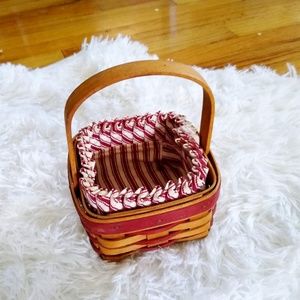 Small 1994 Longaberger Basket with Striped Liner